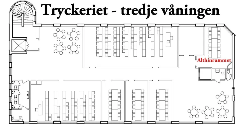 Karta tredje våningen Tryckeriet.